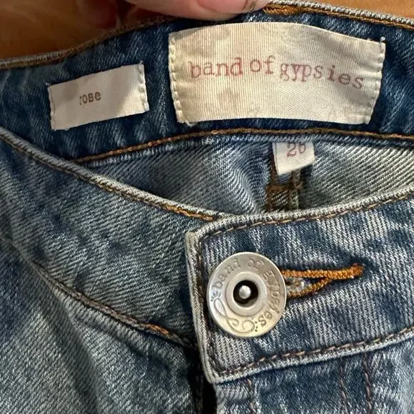 Band of Gypsies Rose Studded Denim Cut-off Shorts - Picture 3 of 3